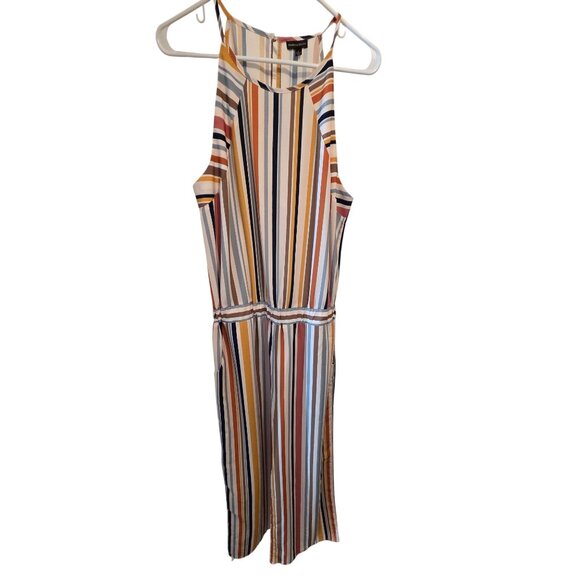 Rebecca Elliot Women's Sleeveless Jumpsuit Striped Multi Color Size L  Tropical - Picture 1 of 9